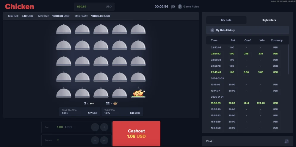 MyStake Chicken Game